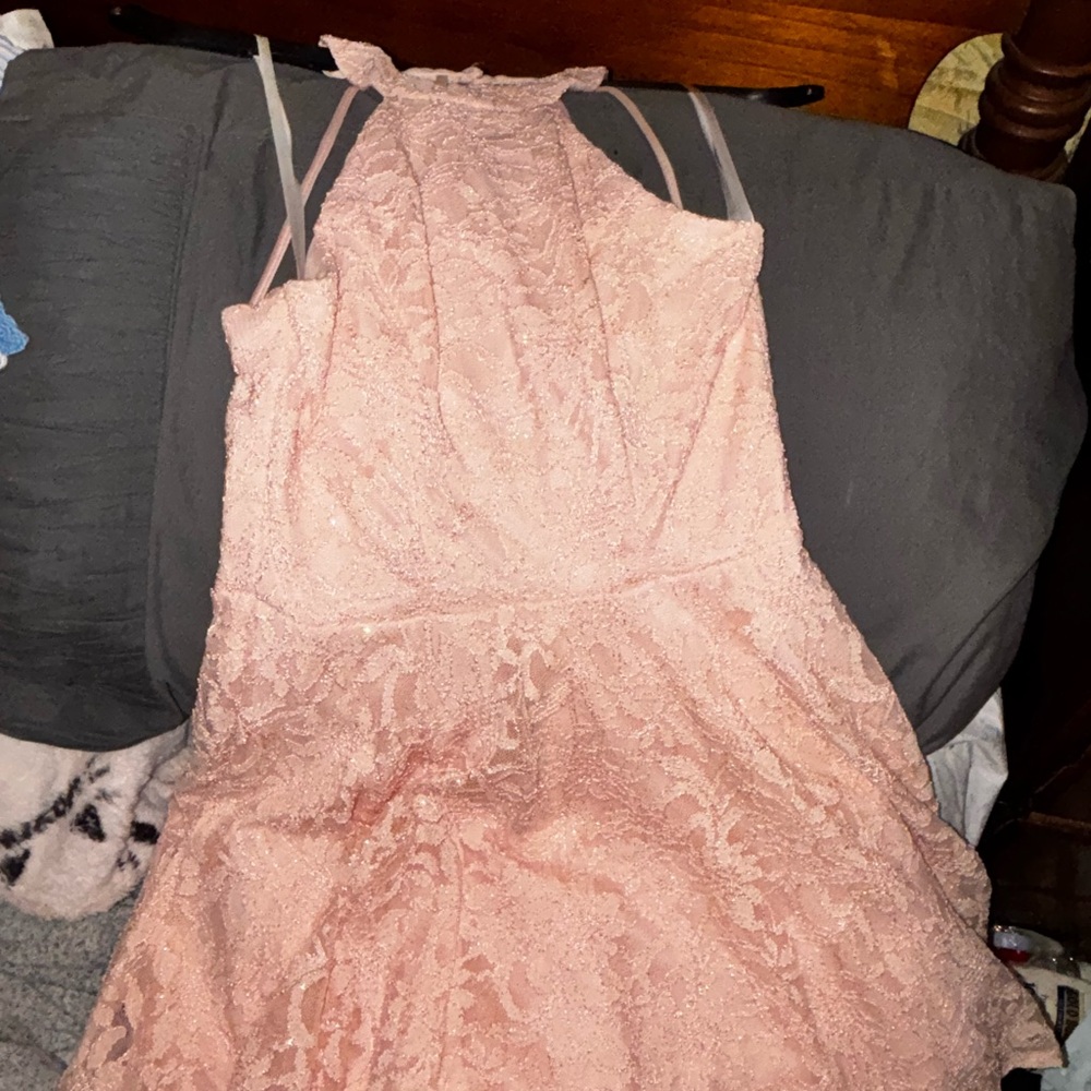Elegant Pink Lace Dress